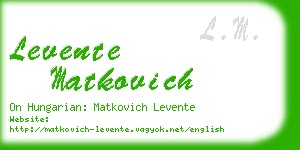 levente matkovich business card